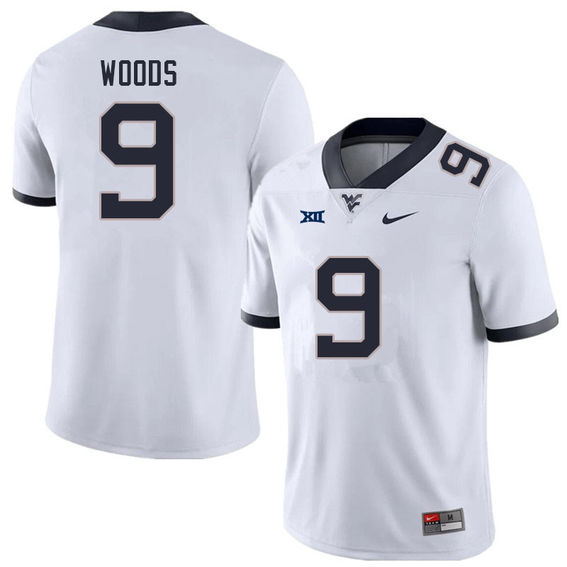 NCAA Men's Charles Woods West Virginia Mountaineers White #9 Nike Stitched Football College Authentic Jersey GR23T48SS